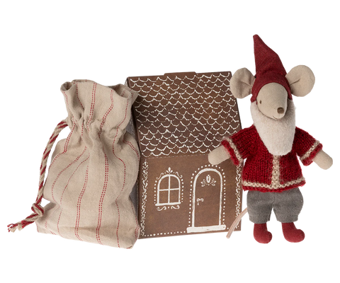 Julemand med hus og sæk fra Maileg - 14-3712-00.