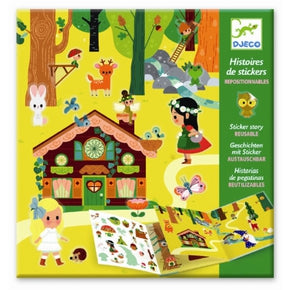 Mappe med genanvendelige stickers fra Djeco - DJ08956 - The magical Forest.
