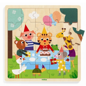 Træpuslespil i ramme fra Djeco - DJ01815 - Puzzlo, 25 brikker.