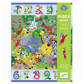 Puslespil fra Djeco - DJ07148 - Giant Puzzle, 1 to 10 Jungle.