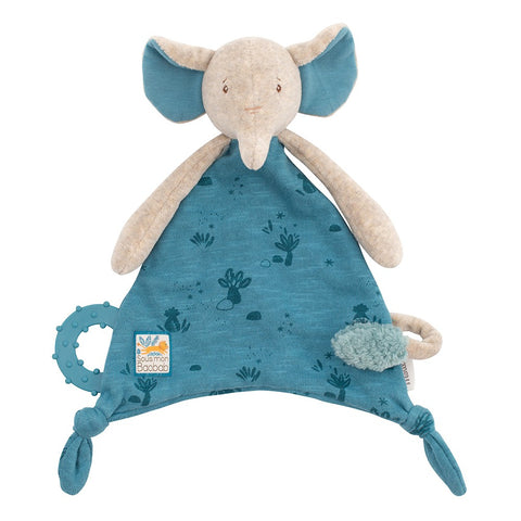 Sutteklud med bidering og sutteholder fra Moulin Roty - elefant.