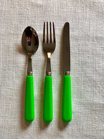 Børnebestik - grøn gaffel.