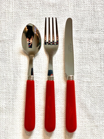 Børnebestik - burgundy kniv.