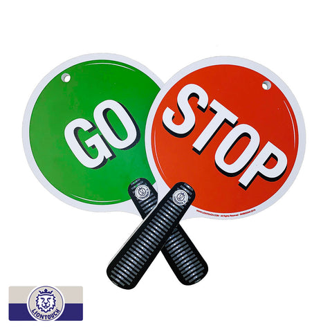 Stop / go skilt i EVA skum fra Liontouch.