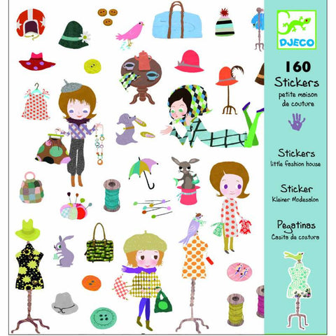 Mappe med 160 stickers fra Djeco - Little Fashion House - DJ08846.