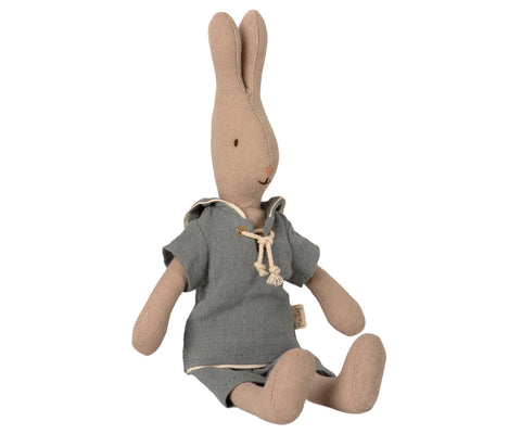 Kanin fra Maileg  - 16-1120-00 -  Rabbit size 1, Sailor - Dusty blue.