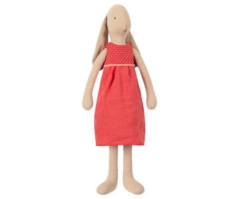 Kanin fra Maileg - 16-9300-00  -  Bunny size 3, Dress Red.